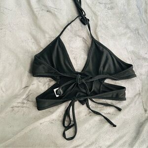 SHEIN Black Strappy Bikini Top
